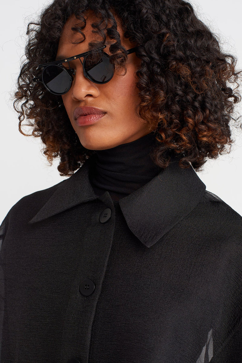 Nu Organza Puffy Jacket Black