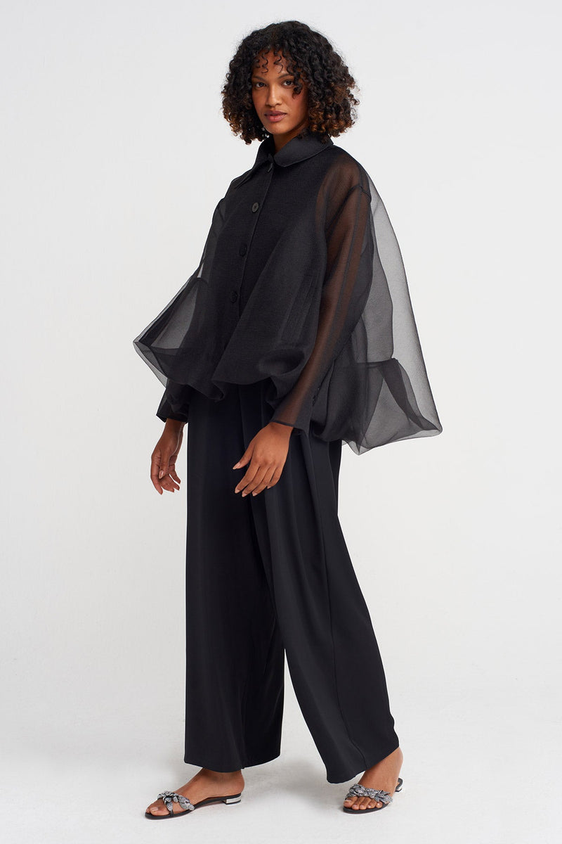 Nu Organza Puffy Jacket Black