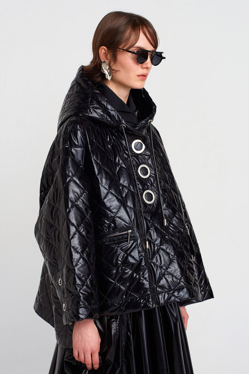 Nu Oversize Quilted Sweater Black