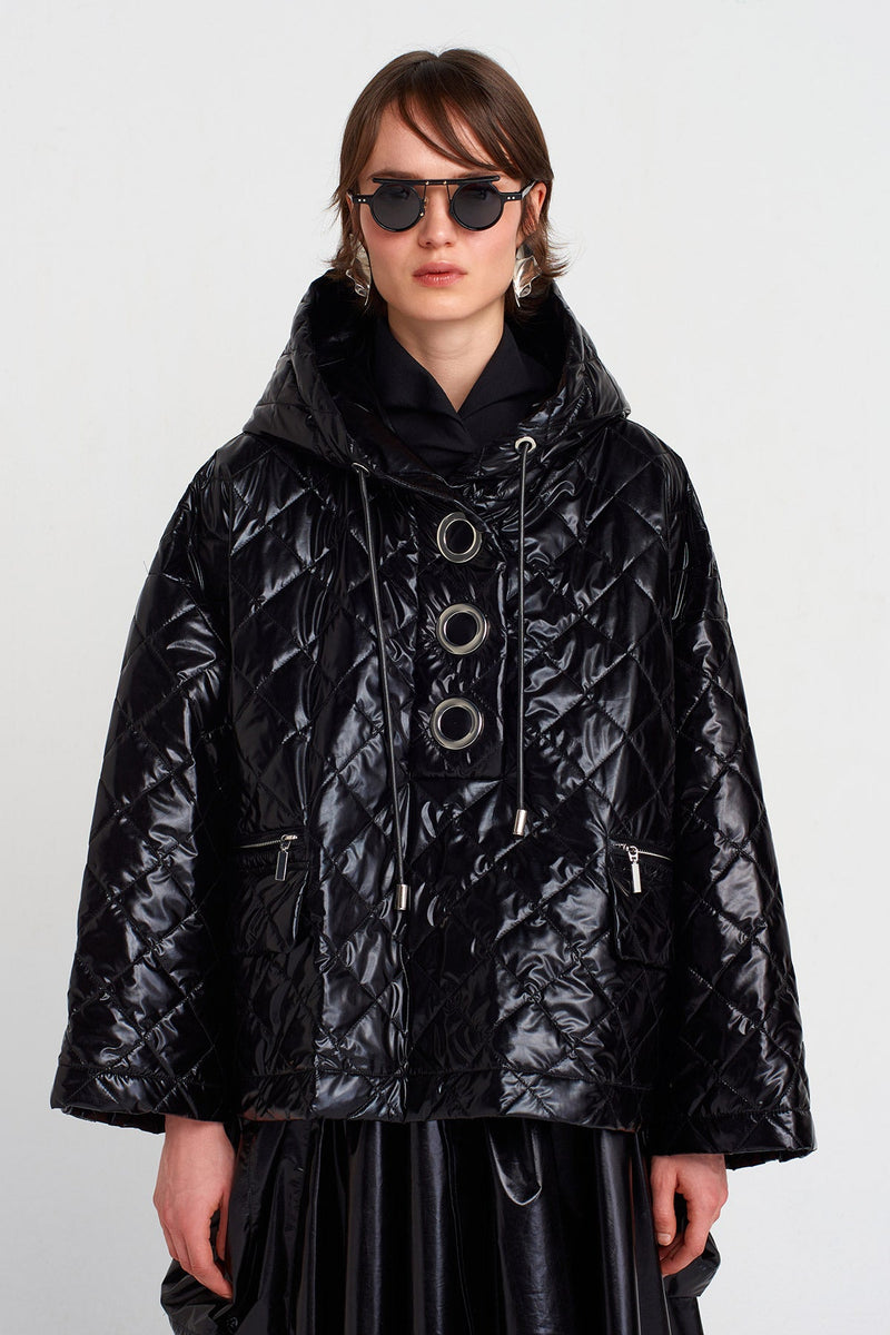 Nu Oversize Quilted Sweater Black