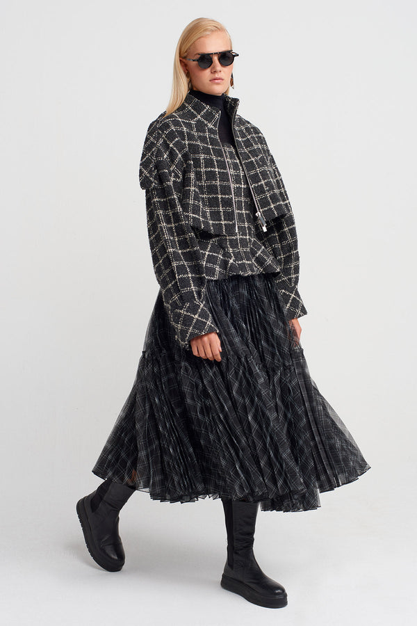 Nu Plaid Tweed Jacket Grey/White