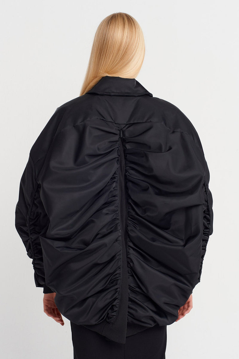 Nu Oversized Bomber Jacket Black