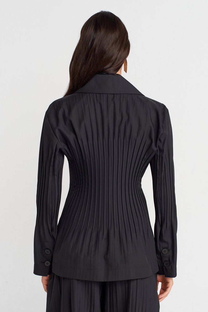 Nu Jacket With Regional Pleat Detailing Black