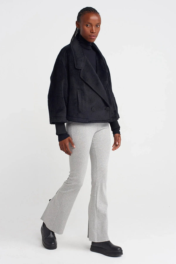 Nu Fuzzy Short Blazer Jacket Black