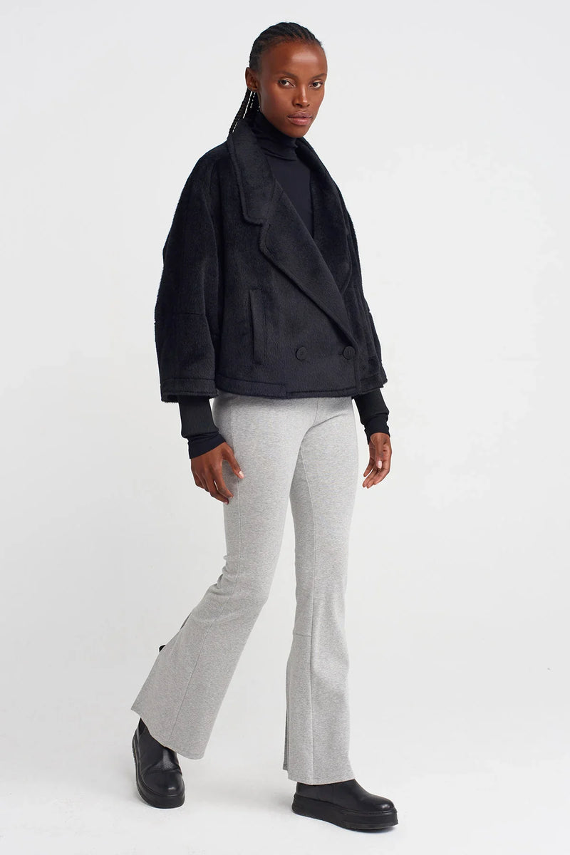 Nu Fuzzy Short Blazer Jacket Black