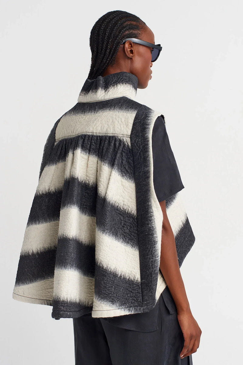 Nu Oversized Bold Stripe Vest Black Combo