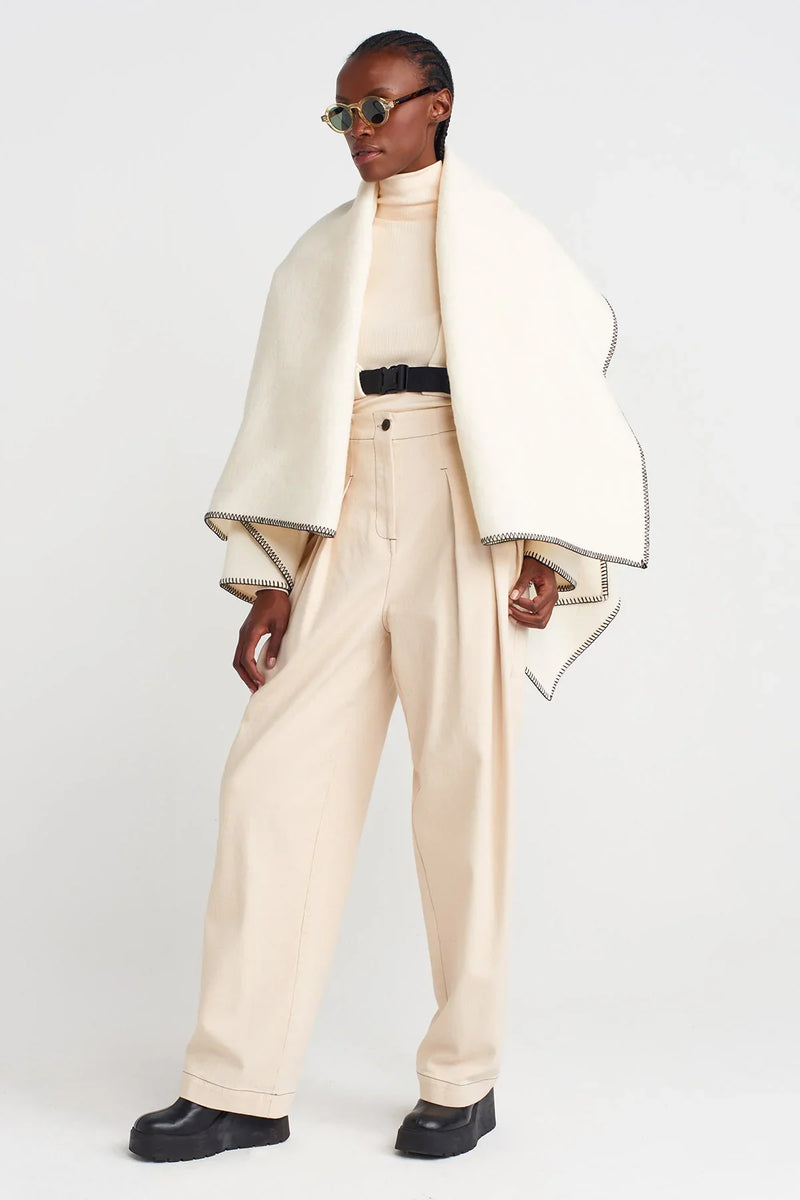 Nu Inner Belted Cape Jacket Natural