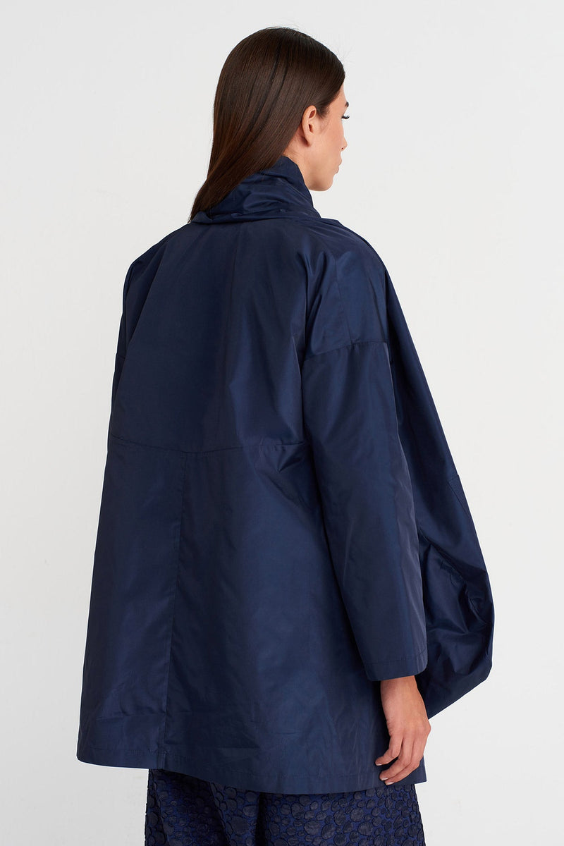 Nu Haori-Inspired Tie Jacket Marine Blue