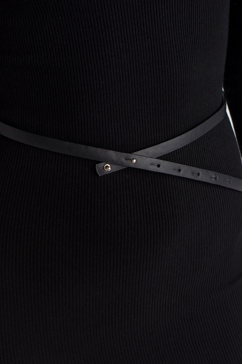 Nu Thin Leather Belt Black