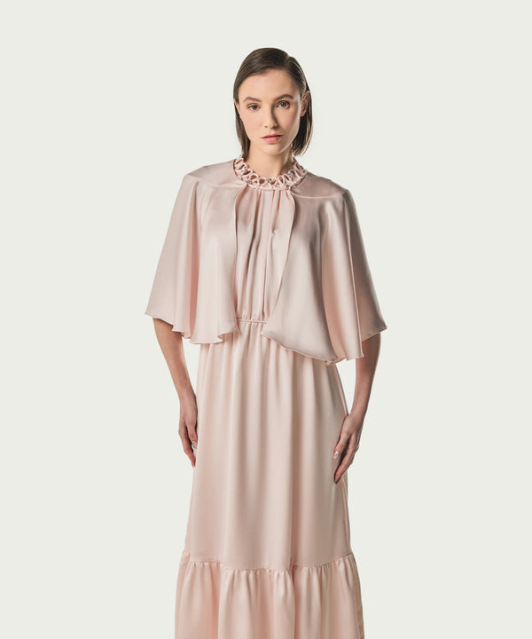 Machka Detailed Collar Midi Dress Powder