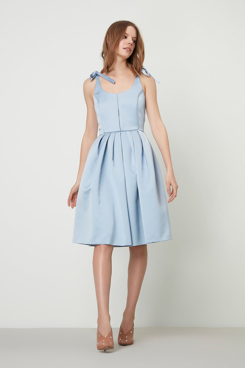 Machka Sleeveless Fit and Flare Short Dress Light Blue