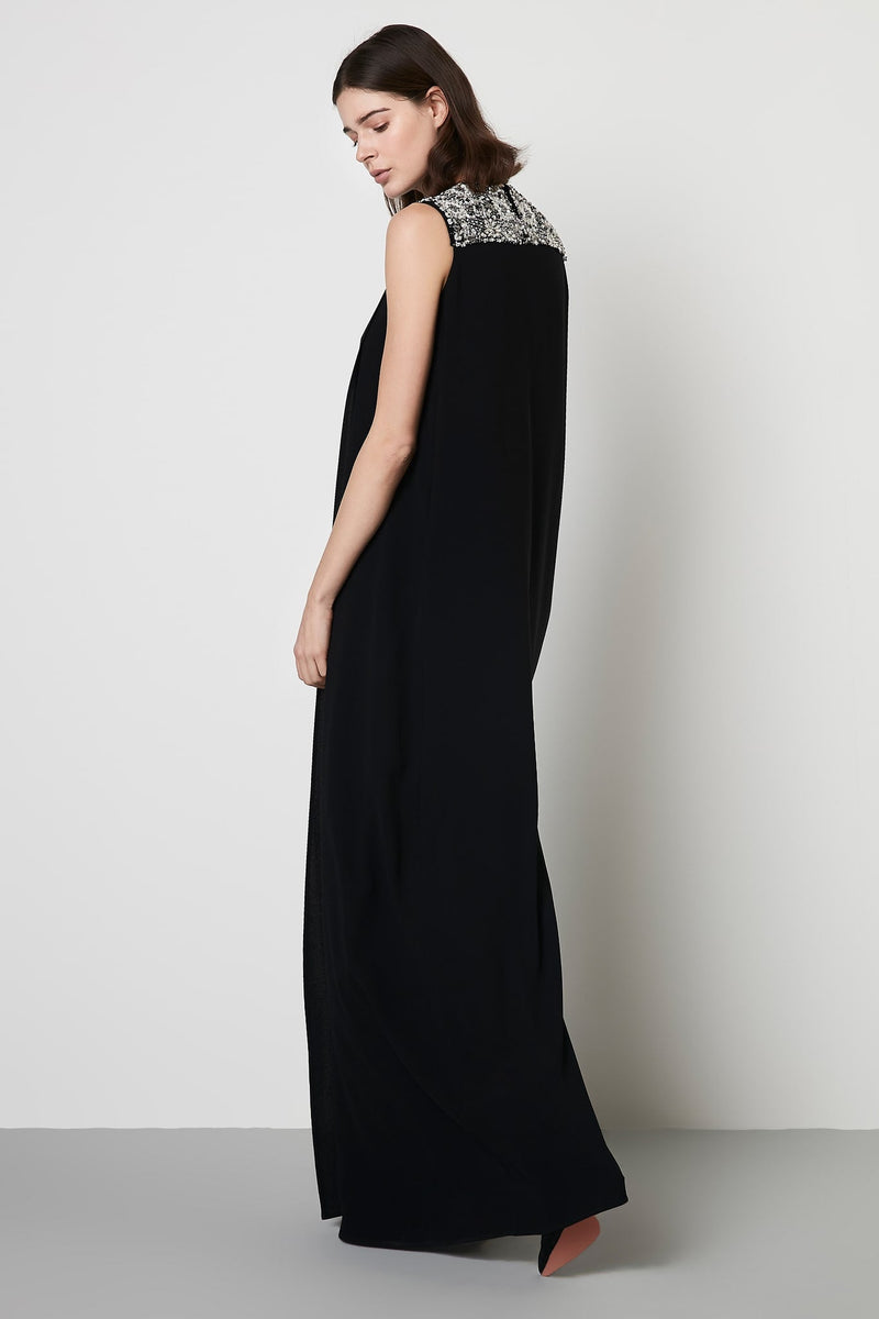 Machka Embellished Detail Maxi Dress Black