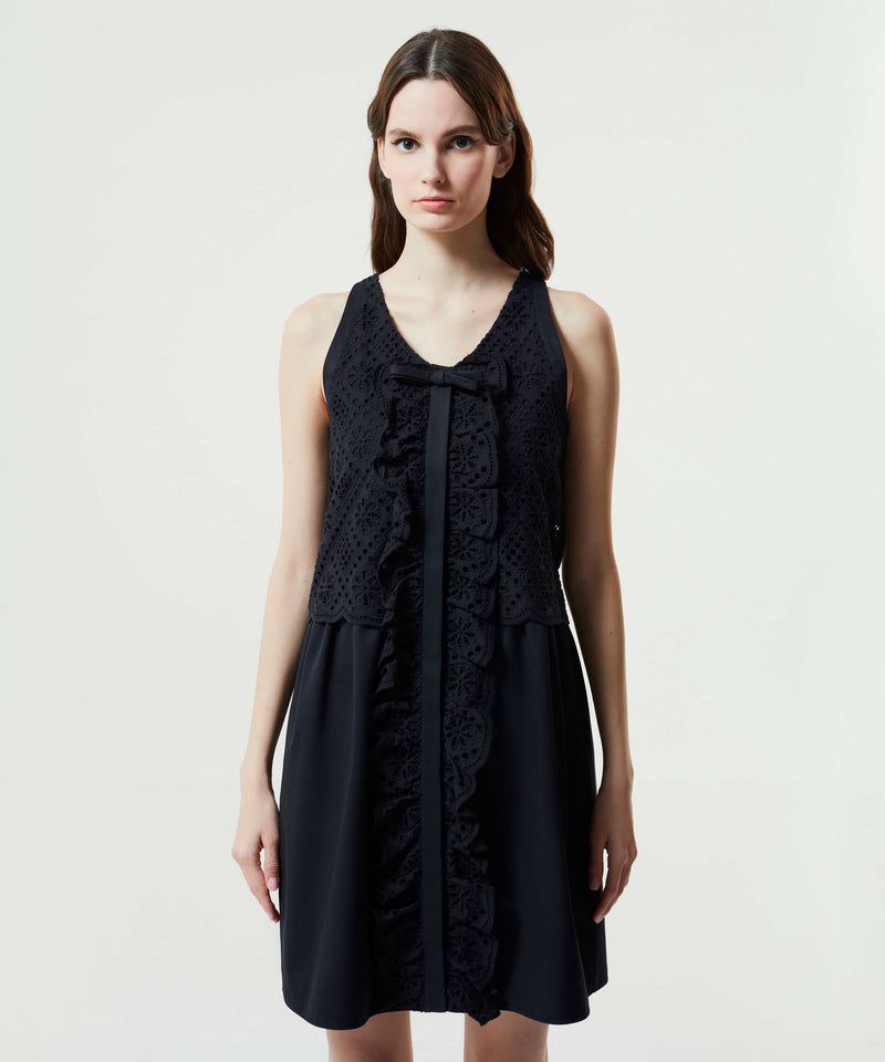 Machka Embroidered Mini Dress Black