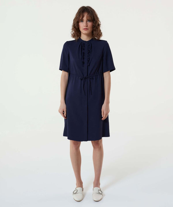 Machka Cape Detail Short Dress Navy