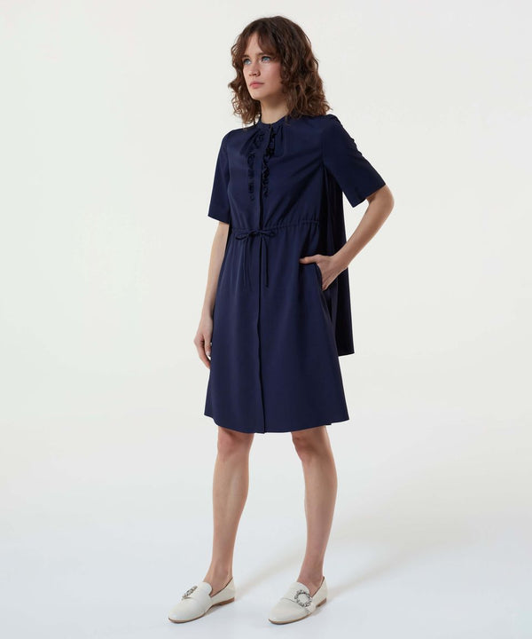 Machka Cape Detail Short Dress Navy