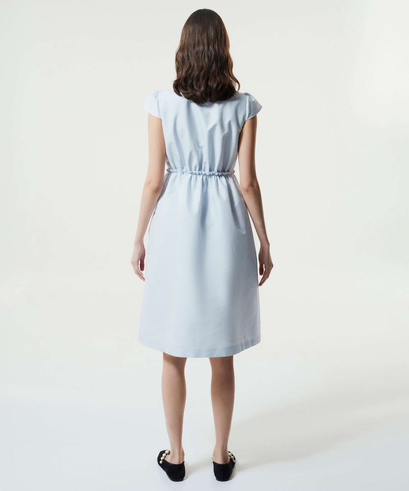 Machka Detailed Sleeve Midi Dress Ice Blue