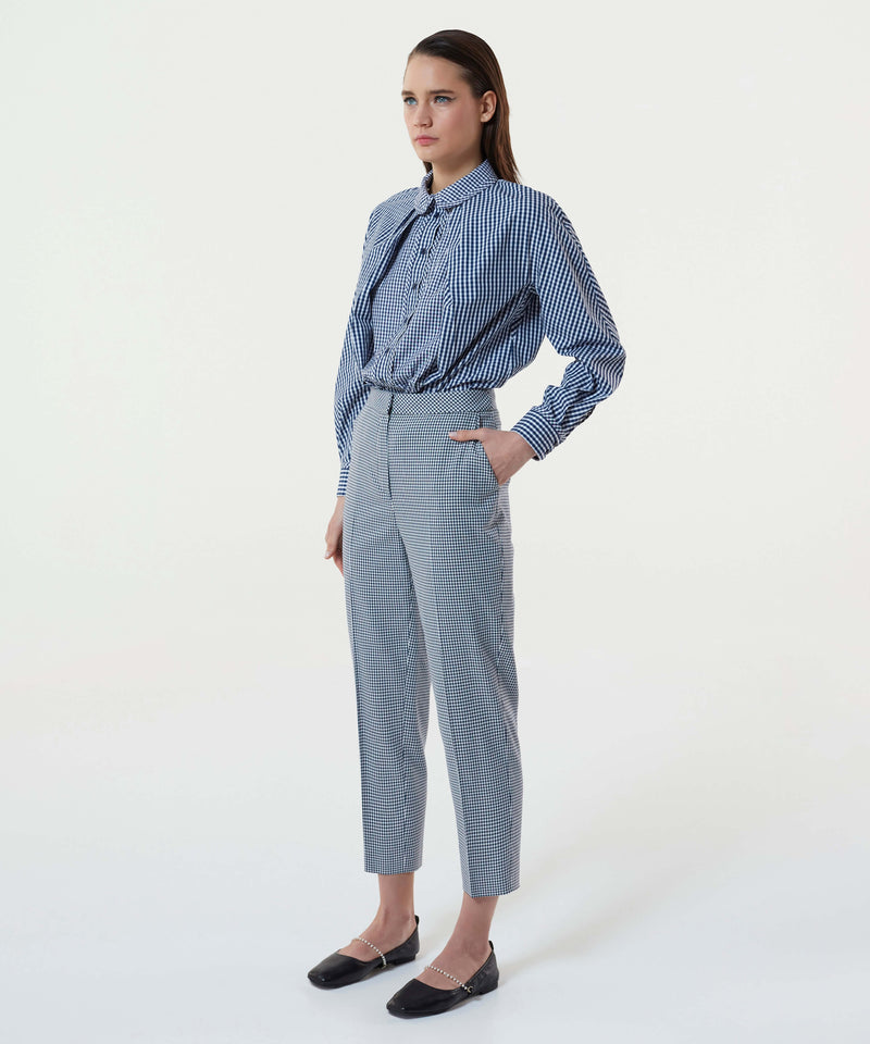 Machka Gingham Pattern Trouser Indigo