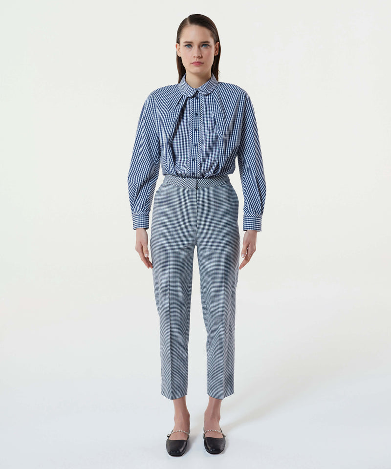 Machka Gingham Pattern Trouser Indigo