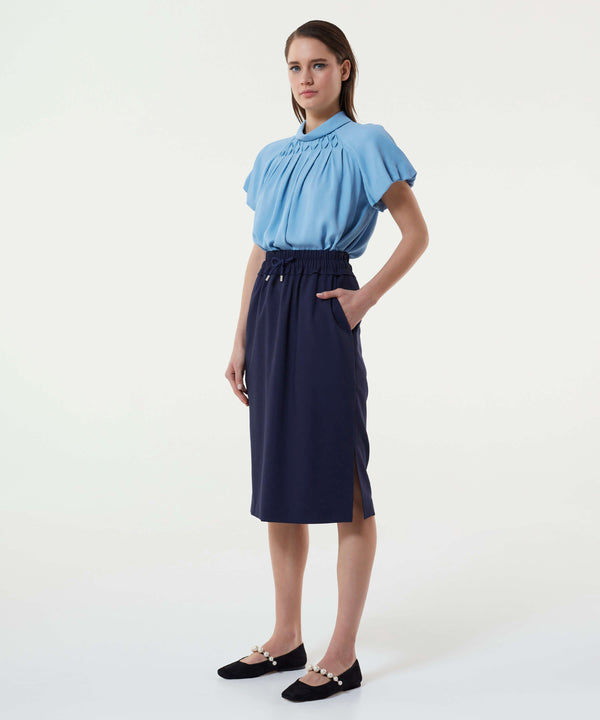 Machka Wool Blend Skirt Navy