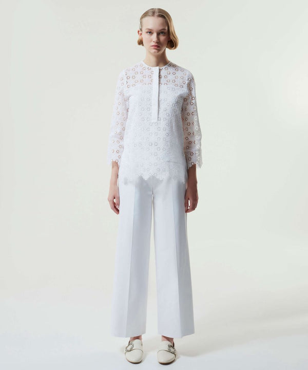 Machka Die Cut Embroidered Blouse White