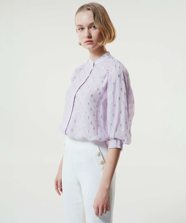 Machka Dotted Print Blouse Lilac