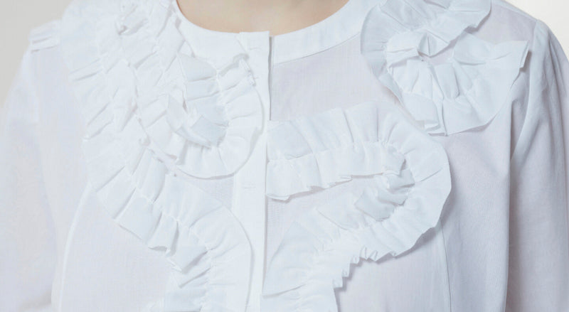 Machka Ruffle Detail Blouse White