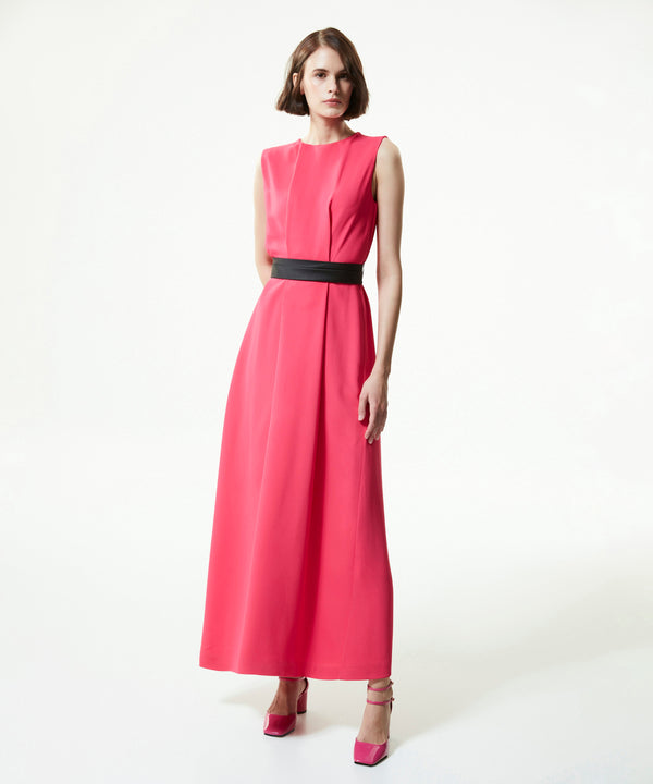 Machka Sleeveless Maxi Dress With Belt Fuchsia