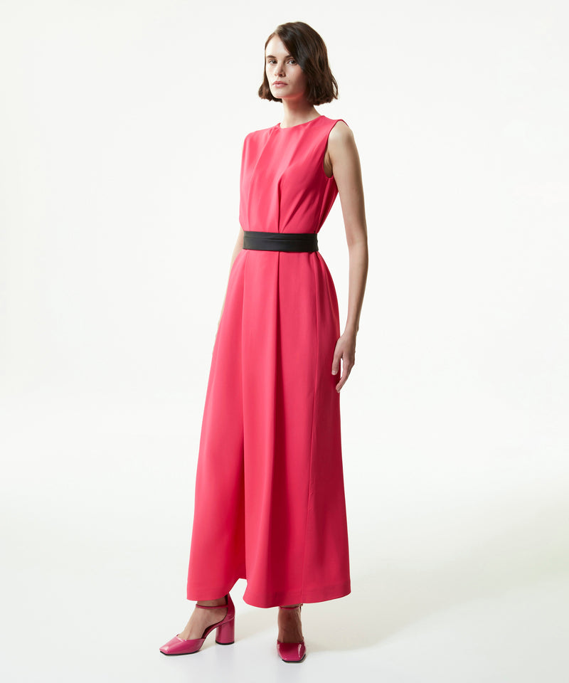 Machka Sleeveless Maxi Dress With Belt Fuchsia