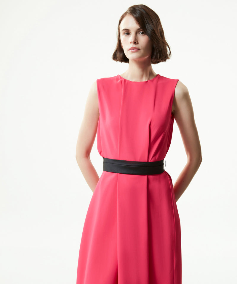 Machka Sleeveless Maxi Dress With Belt Fuchsia