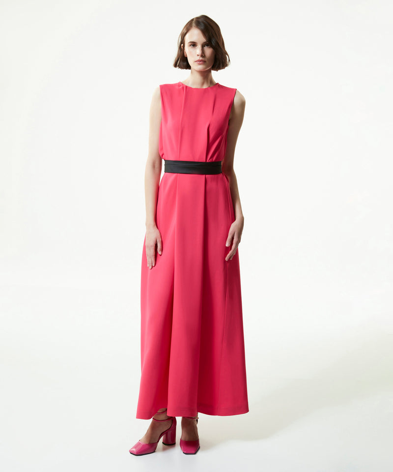 Machka Sleeveless Maxi Dress With Belt Fuchsia