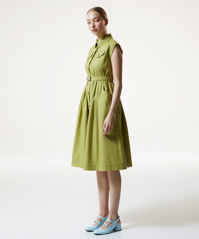 Machka Shirt Dress With Belt Accessories Olive