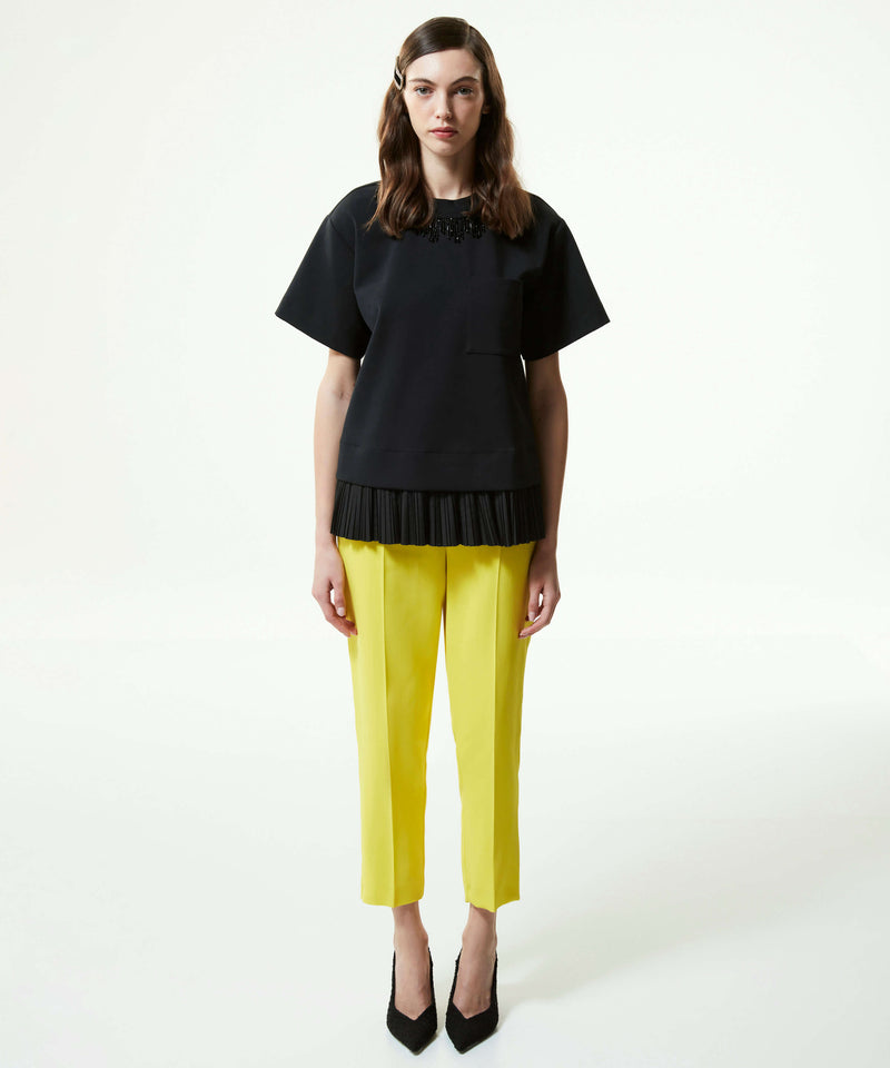 Machka Crepe Cigarette Fit Trousers Yellow