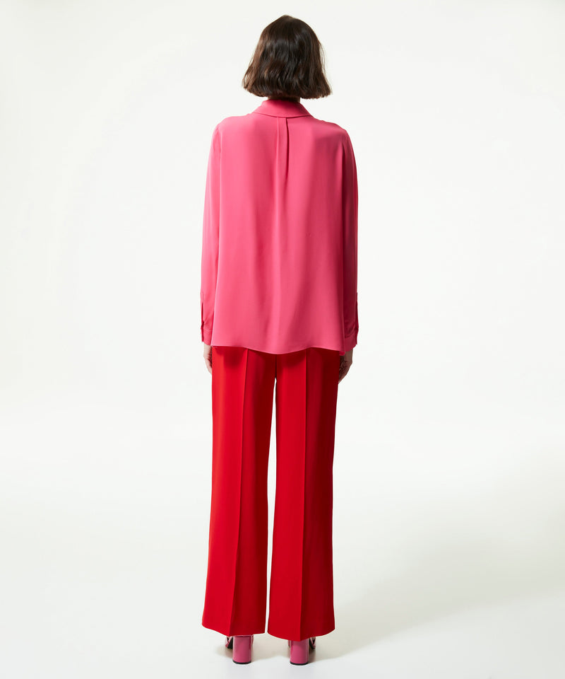 Machka Shirt Collar Silk Shirt Fuchsia