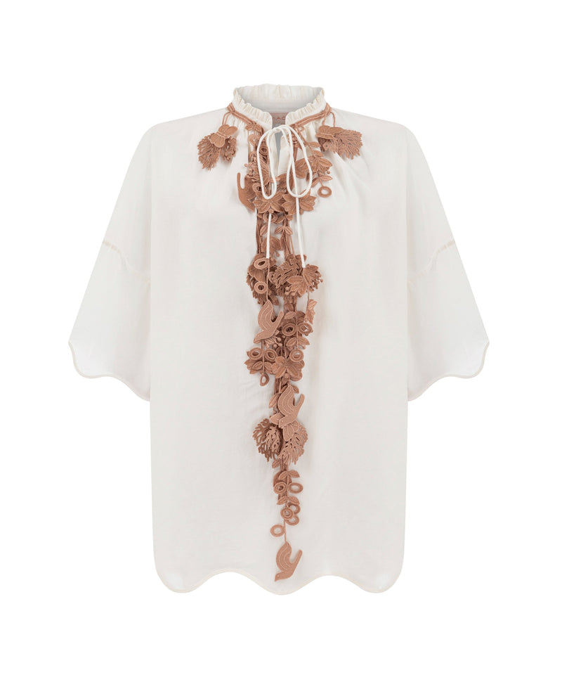 Machka Collar-Embellished Detail Blouse White