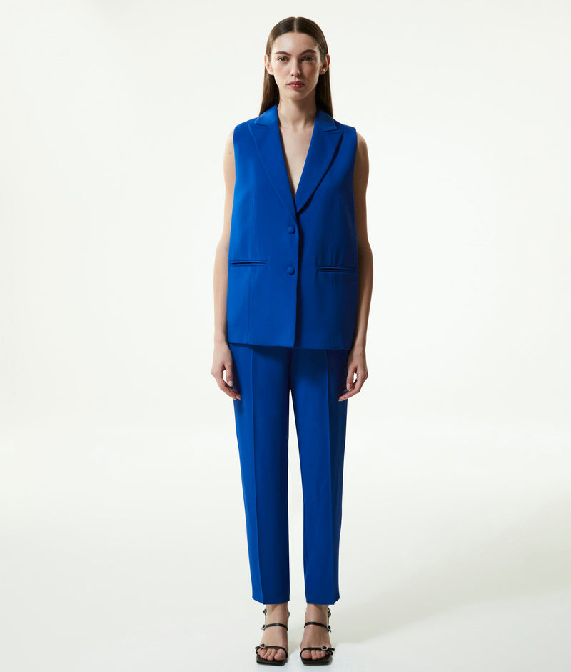 Machka Mono Collar Vest With Back Detail Blue