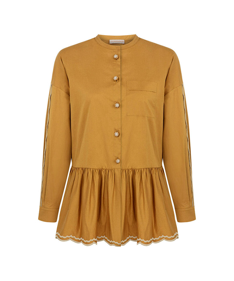 Machka Embroidered Detail Shirt Beige