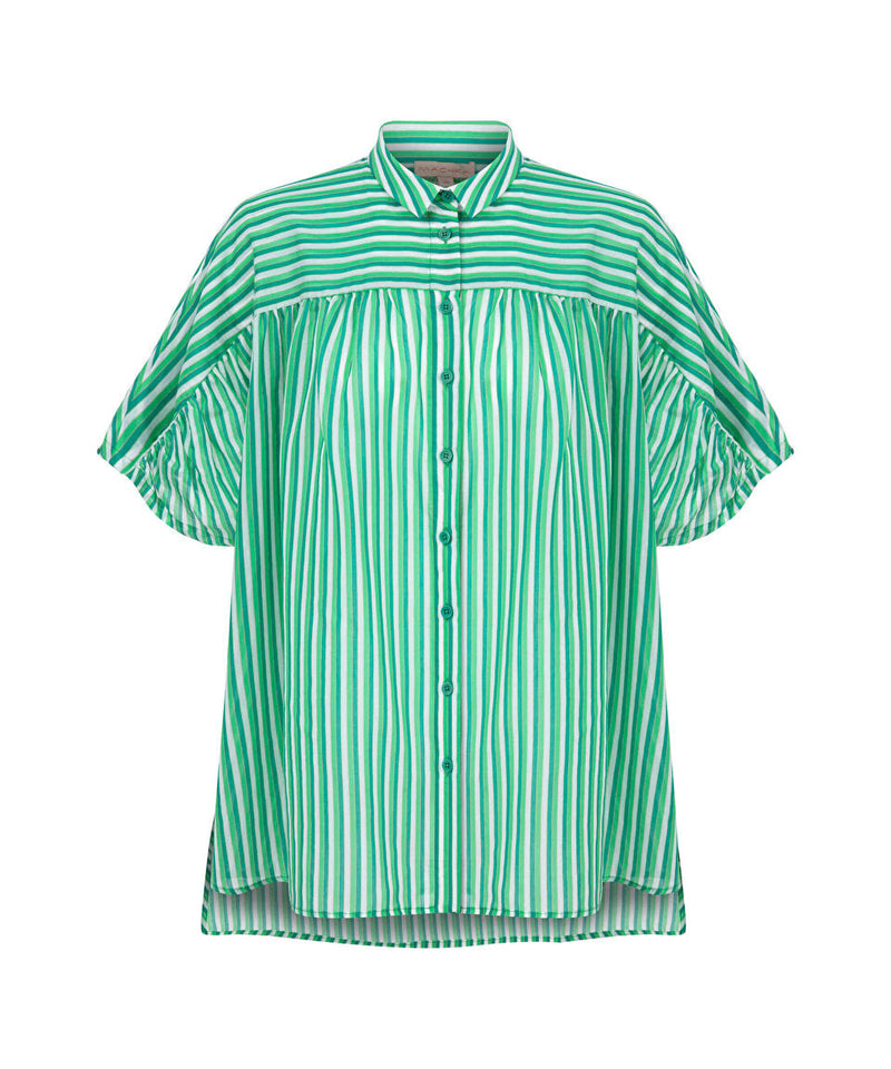 Machka Line Pattern Oversized Shirt Green