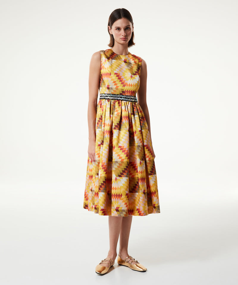 Machka Retro Pattern Dress Yellow