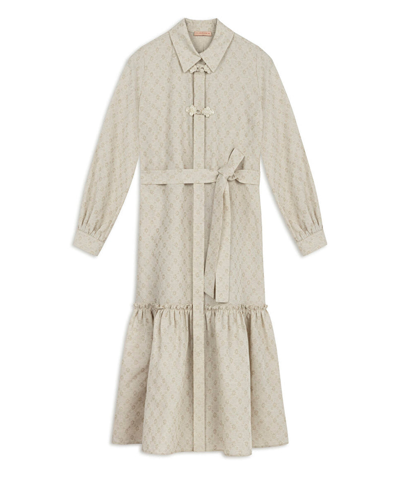 Machka Linen Blend Shirt Dress Beige