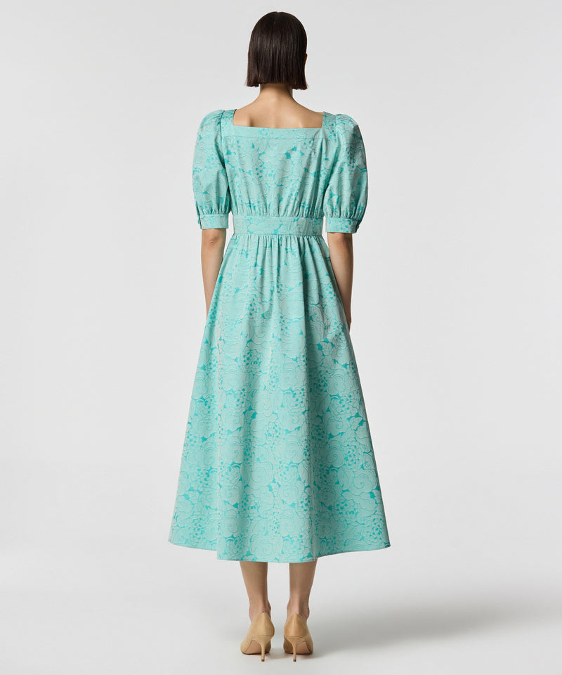 Machka Jacquard Square Neck Dress Nile