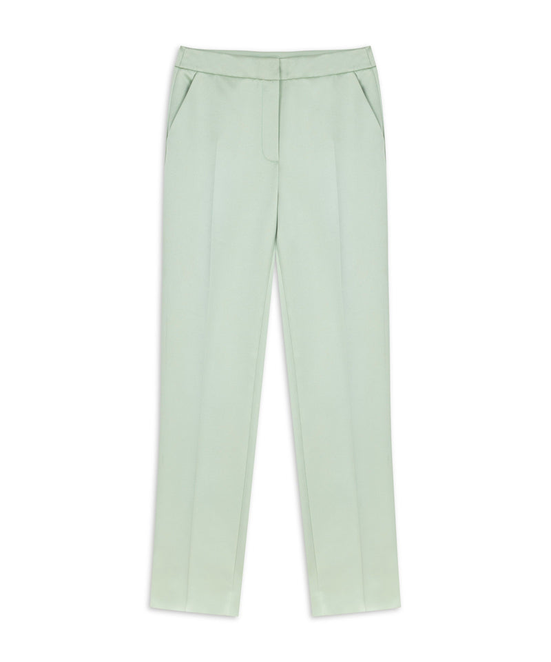 Machka Satin Duchess Cigarette Fit Trousers Nile