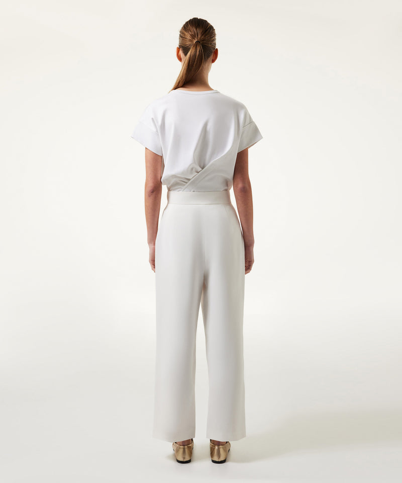 Machka Straight Fit Gabardine Trousers White