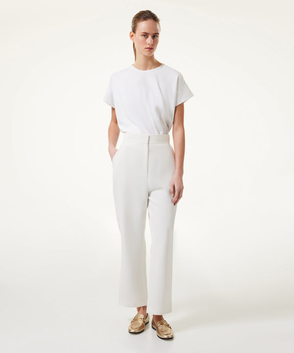 Machka Straight Fit Gabardine Trousers White