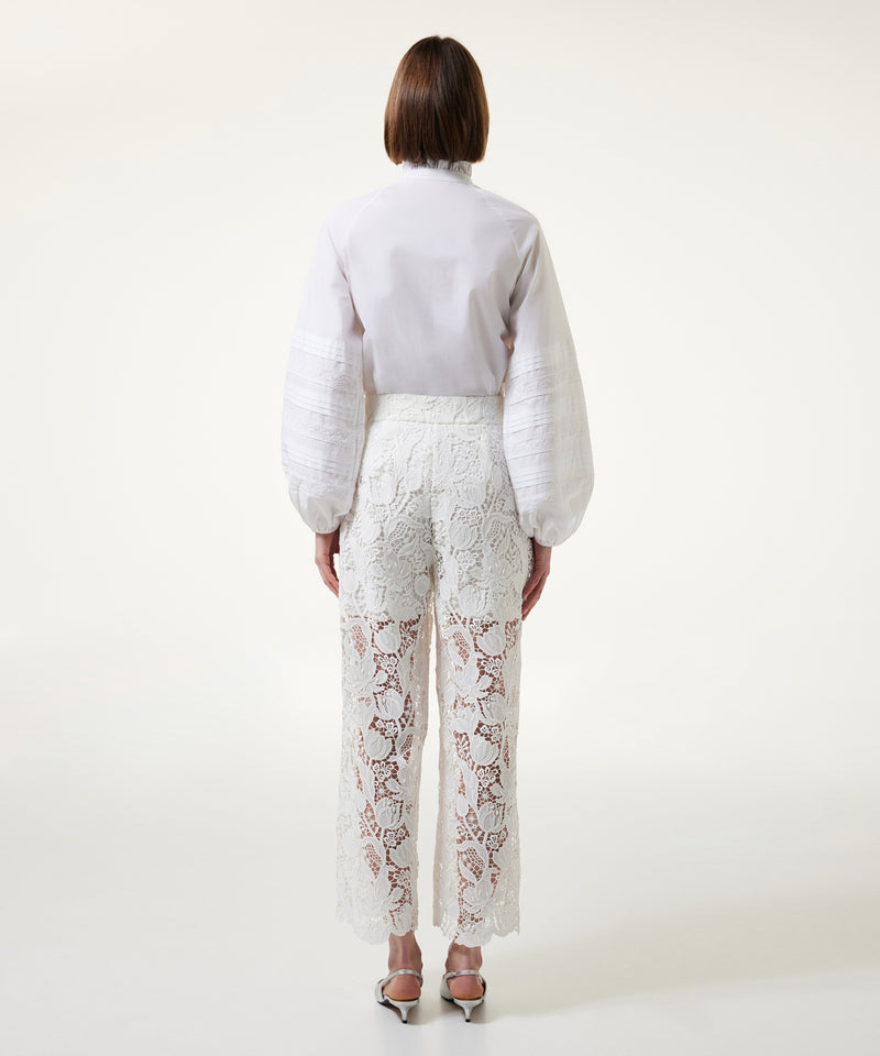 Machka Straight Fit Scallop Trousers White