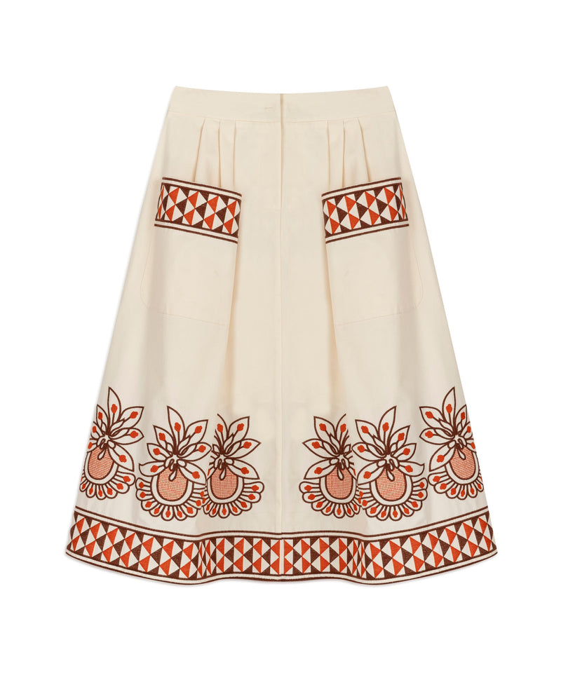 Machka Embroidered Bell Skirt Sand