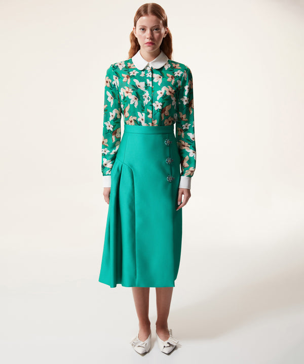 Machka Skirt With Ornamental Buttons Green