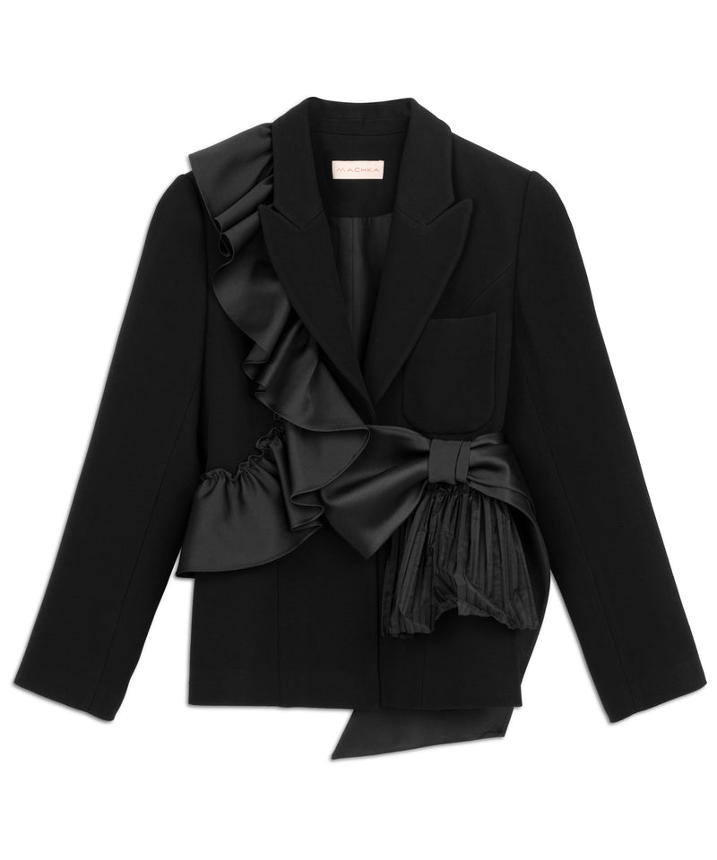 Machka Blazer With Bow Accessory Black