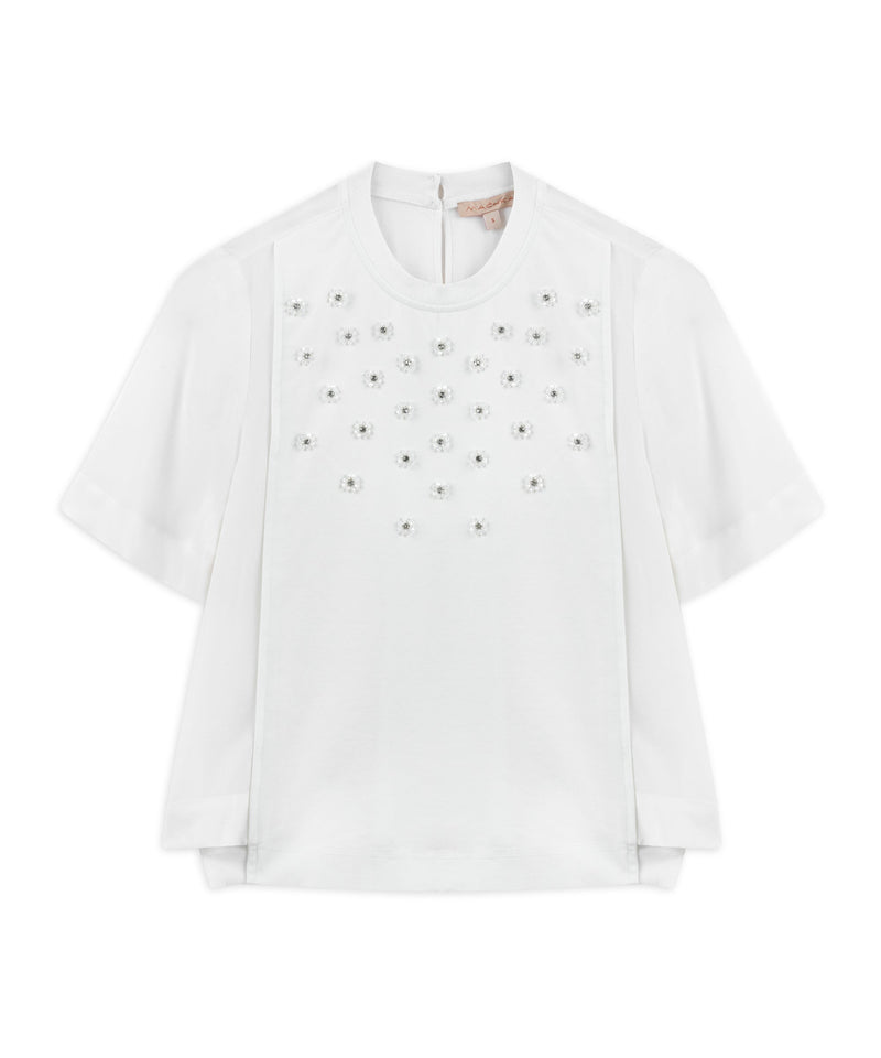 Machka High Collar Silk Blouse Off White