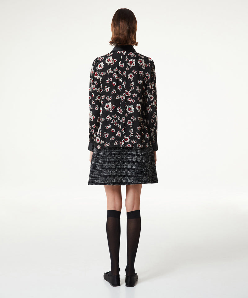 Machka Flower Pattern Shirt Black