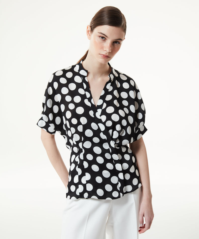 Machka Polka Dot Pattern Blouse Black